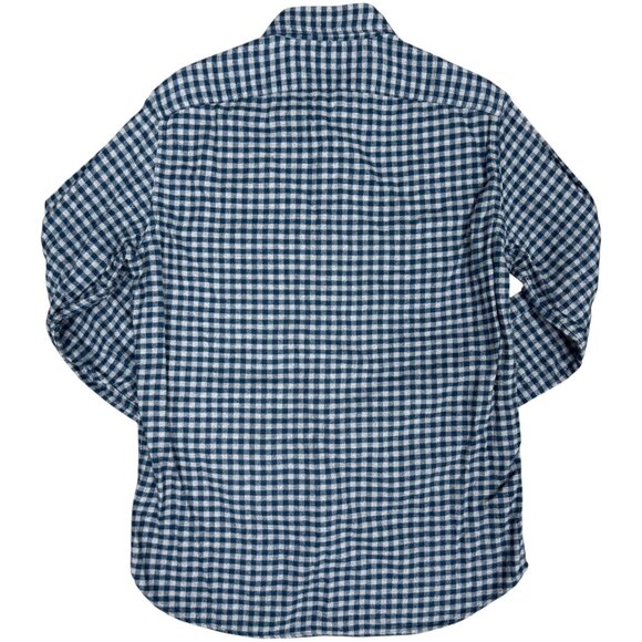 EUC Women's J. CREW Flannel Button Down Shirt Navy Gingham | Size M - Picture 2 of 6